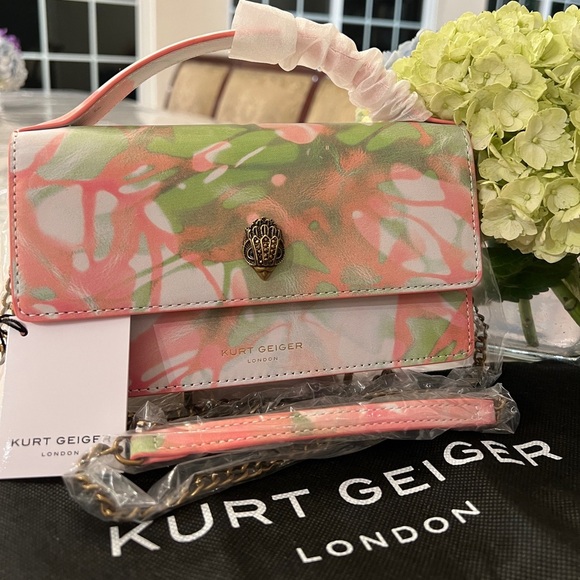 Kurt Geiger Handbags - Kurt Geiger London Bond Top Handle Coral Green Crossbody NWT - MSRP $285